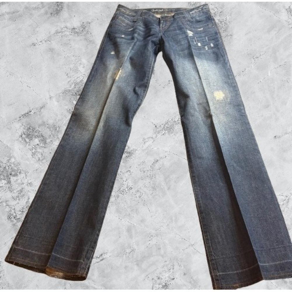 Cruel Girl Utility Fit Blue Distressed Wide Leg Jeans Womens 03 Regular